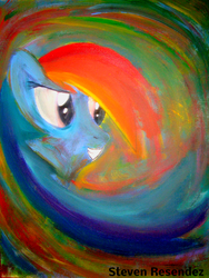 Size: 1536x2048 | Tagged: safe, artist:steven77769, rainbow dash, g4, female, painting, solo, traditional art