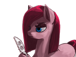 Size: 1600x1200 | Tagged: safe, artist:chickhawk96, pinkie pie, earth pony, pony, g4, female, knife, pinkamena diane pie, solo