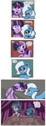 Size: 1216x3329 | Tagged: safe, artist:fauxsquared, princess celestia, trixie, twilight sparkle, earth pony, pony, trixie is magic, g4, bed, comic, earth pony trixie, race swap, twilight sparkle (alicorn)