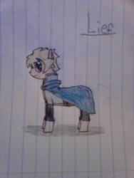 Size: 1536x2048 | Tagged: safe, artist:curruptedcynder, pony, deltora quest, lief, lined paper, ponified, solo, traditional art