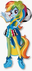 Size: 274x604 | Tagged: safe, rainbow dash, equestria girls, g4, my little pony equestria girls: rainbow rocks, official, backpack, book, box art, clothes, female, football, hand on hip, neon rainbow rocks, rainbow rocks outfit, solo