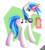 Size: 1600x1777 | Tagged: safe, artist:capseys, dj pon-3, vinyl scratch, g4, butt, drink, ear fluff, featureless crotch, female, headphones, magic, plot, red eyes, solo, telekinesis, tongue out