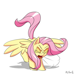 Size: 2309x2277 | Tagged: safe, artist:mcnum, fluttershy, pegasus, pony, g4, cute, high res, simple background, sneezing, solo, transparent background
