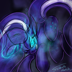 Size: 1024x1024 | Tagged: safe, artist:foldeath, nightmare rarity, g4, solo, transformation