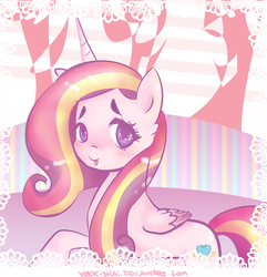 Size: 3097x3207 | Tagged: safe, artist:yokkishai, princess cadance, alicorn, pony, g4, blushing, female, high res, mare, solo, tongue out