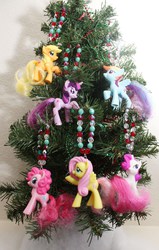 Size: 651x1024 | Tagged: safe, artist:bluepaws21, applejack, fluttershy, pinkie pie, rainbow dash, rarity, twilight sparkle, g4, female, irl, mane six, mcdonald's happy meal toys, ornament, photo, toy