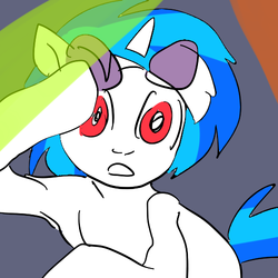 Size: 500x500 | Tagged: safe, artist:hajuya, dj pon-3, vinyl scratch, g4, female, solo