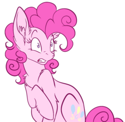 Size: 782x767 | Tagged: safe, artist:fizzy-dog, pinkie pie, g4, ear fluff, female, fluffy, solo, startled