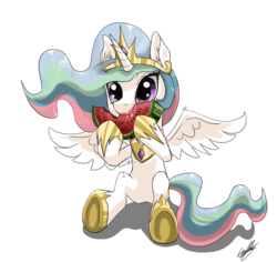 Size: 1593x1505 | Tagged: safe, artist:cobilly, princess celestia, alicorn, pony, g4, belly, cute, cutelestia, eating, female, herbivore, mare, nom, simple background, sitting, solo, spread wings, transparent background, watermelon