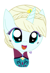 Size: 540x780 | Tagged: safe, artist:ppcnearthanimation, pony, bust, elsa, eyeshadow, frozen (movie), heart, makeup, open mouth, ponified, solo