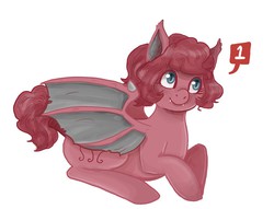 Size: 1000x762 | Tagged: safe, artist:superlucky13, pinkie pie, bat pony, pony, g4, female, race swap, solo