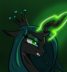 Size: 1194x1288 | Tagged: dead source, safe, artist:winterdominus, queen chrysalis, changeling, changeling queen, g4, female, grin, smiling, solo