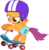 Size: 7146x7336 | Tagged: safe, artist:drewdini, scootaloo, pegasus, pony, g4, .svg available, absurd resolution, bipedal, female, filly, grin, gritted teeth, helmet, looking down, saddle bag, scooter, simple background, smiling, solo, teeth, transparent background, vector