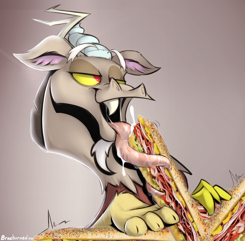 704291 - suggestive, artist:braeburned edits, edit, discord, g4, not porn,  sandwich, sandwich censorship, tentacle tongue, that's not mayonnaise -  Derpibooru