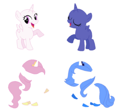 Size: 743x680 | Tagged: safe, artist:selenaede, princess celestia, princess luna, alicorn, pony, g4, base, cute, female, filly, filly celestia, filly luna, woona, younger