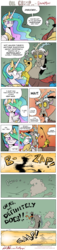 Size: 4173x18325 | Tagged: safe, artist:redapropos, discord, princess celestia, g4, absurd resolution, comic, discord being discord, magic, pun, riding crop, worth it