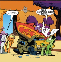 Size: 895x902 | Tagged: safe, artist:andypriceart, idw, applejack, rarity, g4, spoiler:comic, andy you magnificent bastard, comic, ponified, taxi, taxi driver, travis bickle