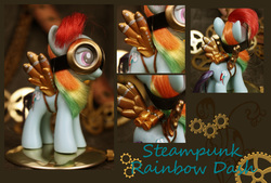 Size: 6941x4691 | Tagged: safe, artist:bluepaws21, rainbow dash, g4, absurd resolution, brushable, customized toy, female, irl, photo, steampunk, toy