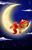 Size: 386x600 | Tagged: safe, artist:aylastardragon, oc, oc only, oc:peanut bucker, moon, sleeping, solo