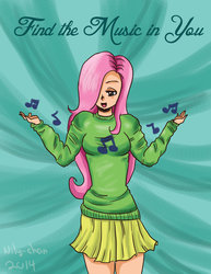 Size: 1024x1325 | Tagged: safe, artist:deadbunny16, fluttershy, human, g4, clothes, female, humanized, solo, sweatershy