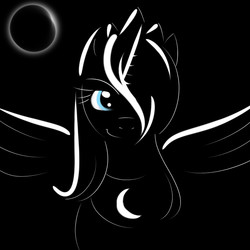 Size: 700x700 | Tagged: safe, artist:kloudmutt, princess luna, g4, female, monochrome, s1 luna, solo