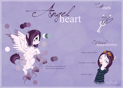 Size: 1023x731 | Tagged: safe, artist:hecatehell, oc, oc only, oc:angel heart, pegasus, pony, clothes, reference sheet, scarf, solo, unshorn fetlocks, wings