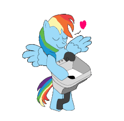 Size: 674x658 | Tagged: safe, artist:taijitu, rainbow dash, pegasus, semi-anthro, g4, cargo ship, crack shipping, eyes closed, female, gif, heart, kitchen sink, mare, non-animated gif, ship:rainbowsink, shipping, simple background, smiling, spread wings, transparent background, wingboner