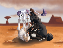 Size: 1024x777 | Tagged: safe, artist:hecatehell, oc, oc only, desert, furry, sand, sky