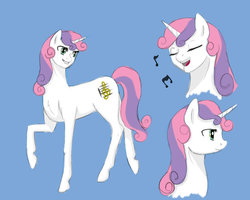 Size: 1024x819 | Tagged: safe, artist:no-shining-knight, sweetie belle, g4, female, older, singing, solo