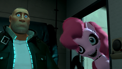 Size: 2720x1536 | Tagged: safe, pinkie pie, five nights at aj's, g4, 3d, crossover, gmod, pinkica, pinkica pie, soldier, soldier (tf2), team fortress 2