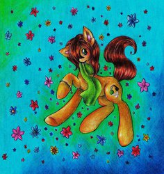 Size: 868x920 | Tagged: safe, artist:szopwmeloniku, oc, oc only, earth pony, pony, flower, solo
