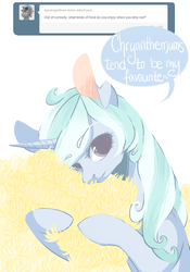 Size: 500x716 | Tagged: safe, artist:laceymod, trixie, pony, unicorn, g4, asksketchytrixie, female, flower, mare, solo, tumblr