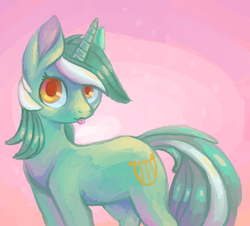 Size: 613x554 | Tagged: safe, artist:maneribbons, lyra heartstrings, pony, unicorn, g4, female, looking at you, solo, tongue out
