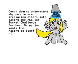 Size: 2550x2100 | Tagged: safe, artist:shiningyouknowwhat, derpy hooves, pegasus, pony, g4, als, emoticon, female, high res, ice bucket challenge, mare, mouthpiece, op is a duck, op is trying to start shit