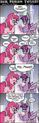 Size: 810x2525 | Tagged: safe, artist:taritoons, pinkie pie, twilight sparkle, alicorn, classical unicorn, pony, g4, comic, comic strip, dear princess twilight, female, horn, leonine tail, mare, twilight sparkle (alicorn), unshorn fetlocks