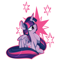 Size: 2000x2000 | Tagged: dead source, safe, artist:suzuii, twilight sparkle, alicorn, pony, g4, cutie mark, female, high res, mare, sitting, solo, twilight sparkle (alicorn)