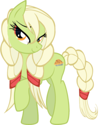 Size: 1406x1600 | Tagged: safe, artist:spyker88, granny smith, earth pony, pony, g4, bedroom eyes, female, mare, simple background, solo, transparent background, wet mane, young granny smith, younger