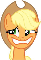 Size: 5000x7265 | Tagged: safe, artist:sir-teutonic-knight, applejack, g4, party of one, absurd resolution, applejack is best facemaker, bad poker face, female, looking away, simple background, solo, transparent background, vector