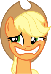 Size: 5000x7265 | Tagged: safe, artist:sir-teutonic-knight, applejack, g4, my little pony: friendship is magic, party of one, absurd resolution, applejack is best facemaker, bad poker face, female, looking away, simple background, solo, transparent background, vector