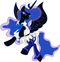 Size: 5000x5182 | Tagged: safe, artist:kamyk962, artist:kp-shadowsquirrel, nightmare moon, g4, absurd resolution, clothes, female, missing accessory, nurse, simple background, smiling, solo, spread wings, stupid sexy nightmare moon, transparent background, uniform, vector