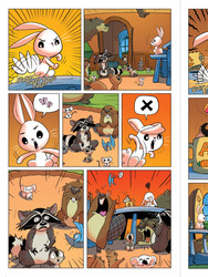 Size: 720x960 | Tagged: safe, idw, official comic, angel bunny, harry, bear, beaver, bird, chipmunk, mouse, rabbit, raccoon, squirrel, g4, spoiler:comic, spoiler:comic23, comic, fluttershy's cottage, idw advertisement, preview