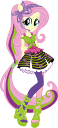 Size: 3915x8486 | Tagged: safe, artist:sugar-loop, fluttershy, equestria girls, g4, my little pony equestria girls: rainbow rocks, box art, female, high heels, pony ears, rainbow rocks outfit, simple background, solo, transparent background, vector