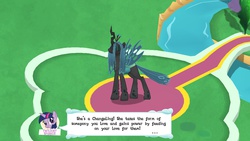 Size: 1136x640 | Tagged: safe, gameloft, queen chrysalis, twilight sparkle, g4