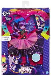 Size: 335x500 | Tagged: safe, twilight sparkle, equestria girls, g4, my little pony equestria girls: rainbow rocks, box, clothes, doll, ebay, female, gloves, merchandise, ponied up, solo