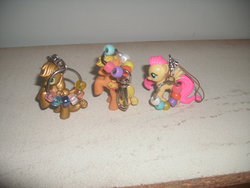 Size: 2048x1536 | Tagged: safe, applejack, fluttershy, g4, female, golden applejack, irl, keychain, mod, photo, rainbow power, toy