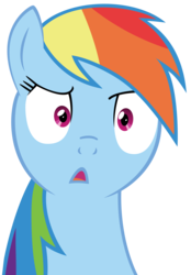 Size: 5057x7256 | Tagged: safe, artist:lykas13, rainbow dash, pony, g4, absurd resolution, confused, female, mare, open mouth, reaction image, simple background, solo, transparent background, vector
