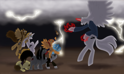 Size: 1600x953 | Tagged: safe, artist:cloudyrei, oc, alicorn, pony, alicorn oc, dethklok, metalocalypse, ponified