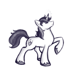 Size: 500x500 | Tagged: safe, artist:trickybandit, shining armor, g4, male, monochrome, solo