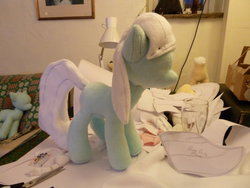 Size: 1024x768 | Tagged: safe, artist:wild-hearts, photo finish, g4, irl, photo, plushie, solo, wip