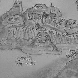 Size: 640x640 | Tagged: safe, artist:jstuart2006, the smooze, g1, alpha smooze, antagonist, attack, fight, monochrome, movie